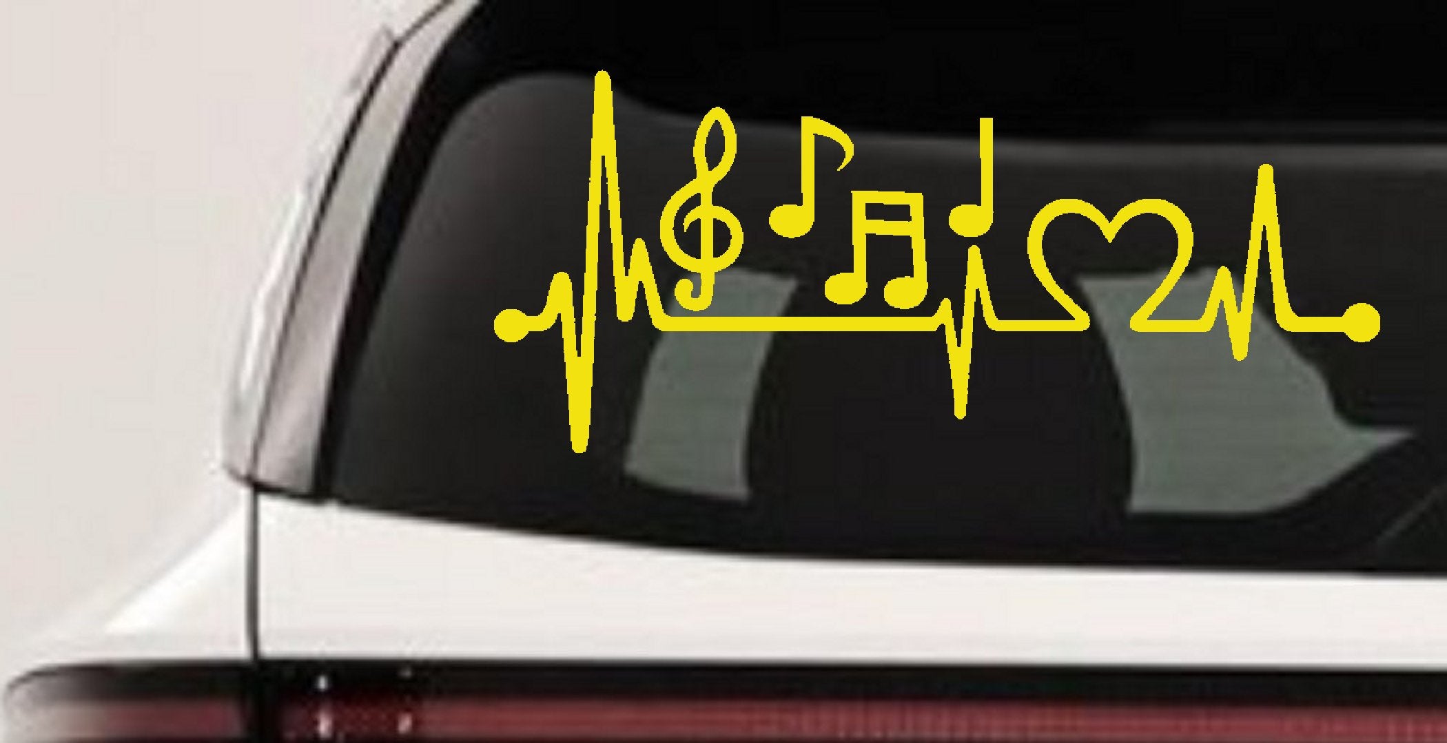 Music Heartbeat Lifeline Decal - Car Truck Window Sticker Love Music