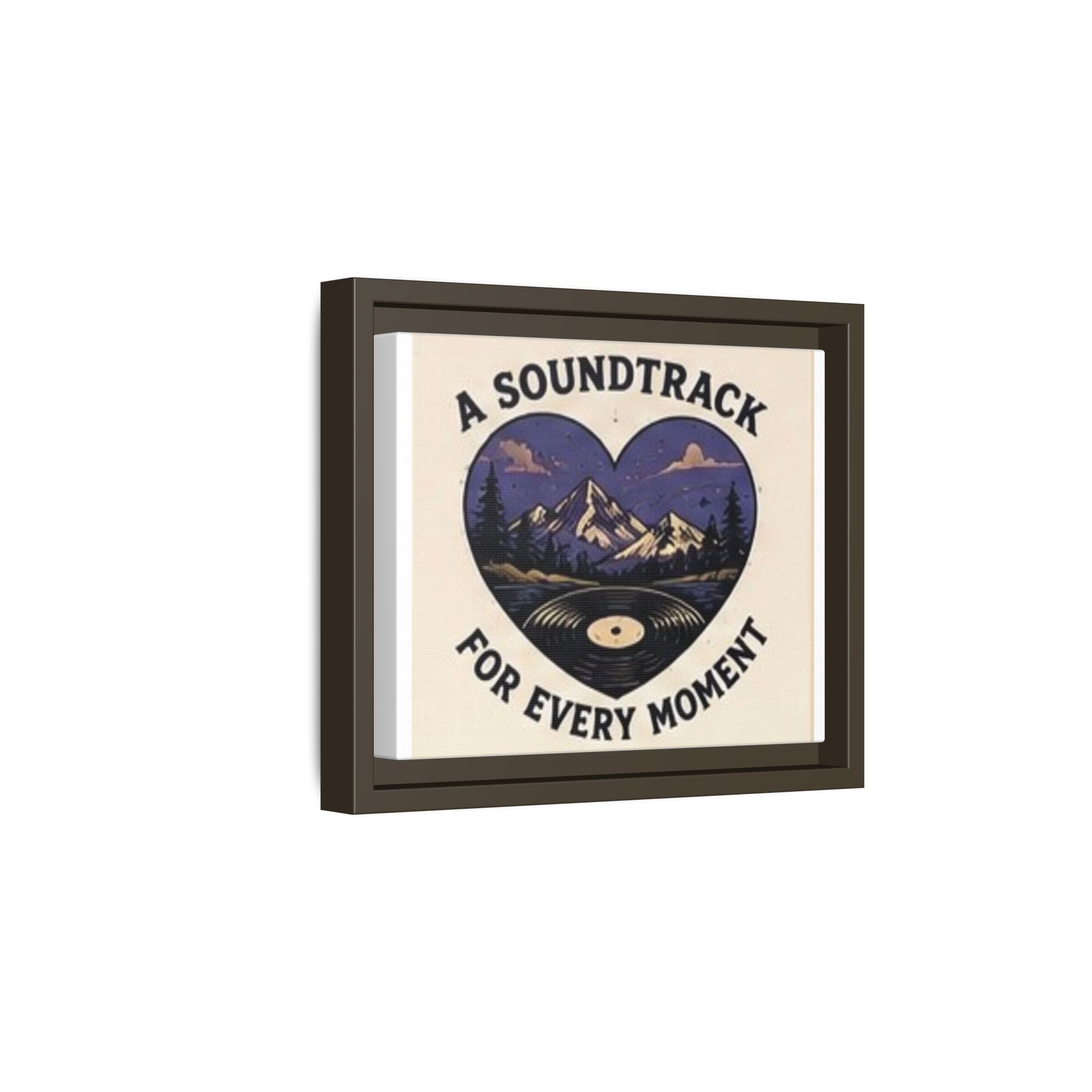 Framed Canvas Art – "A Soundtrack for Every Moment" Mountain Vinyl Print