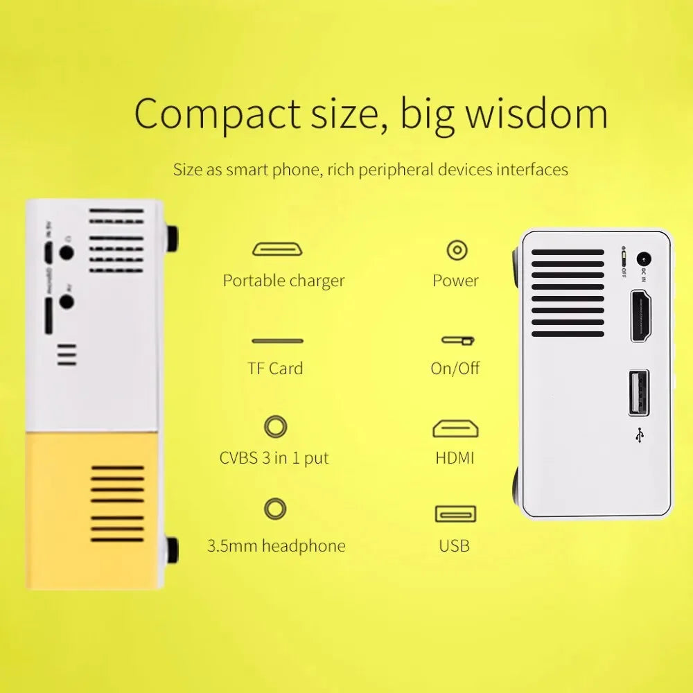 NNEOBA Mini Media Player Projector Yellow