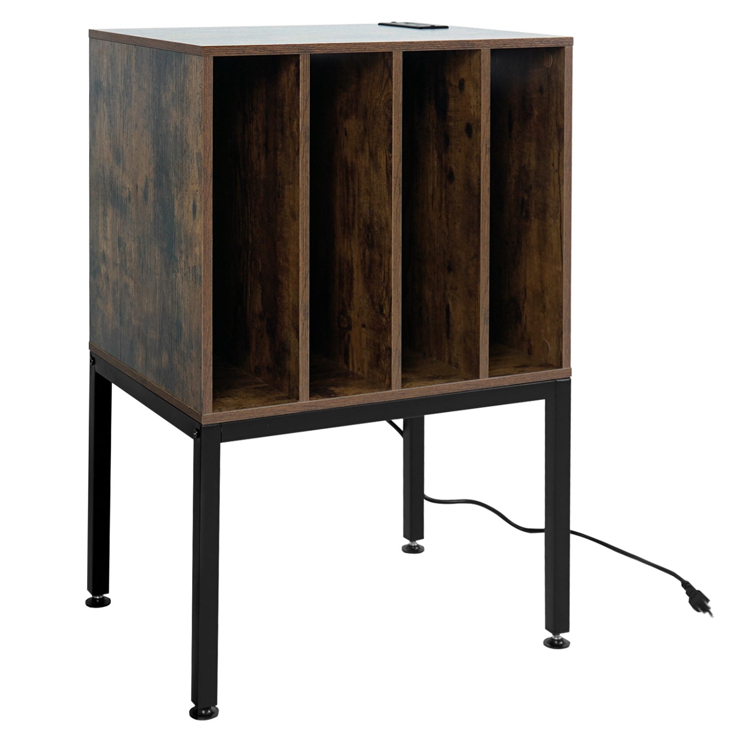 Turntable Record Player Stand with Power Outlets