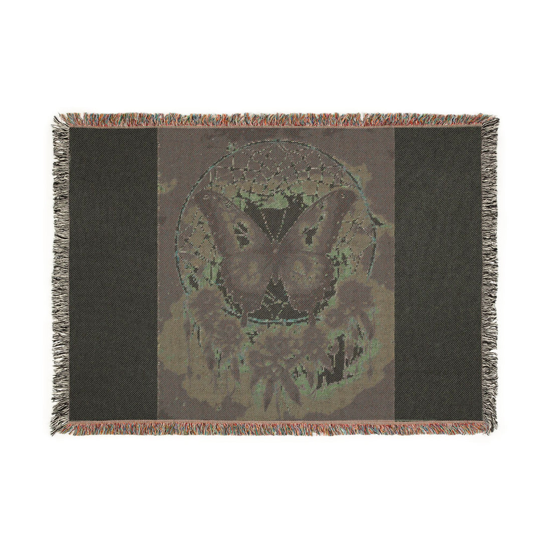 Butterfly Dreamcatcher Woven Blanket — Boho Gothic Throw for Bedroom &amp; Living Room