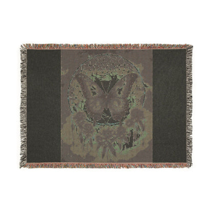 Butterfly Dreamcatcher Woven Blanket — Boho Gothic Throw for Bedroom &amp; Living Room