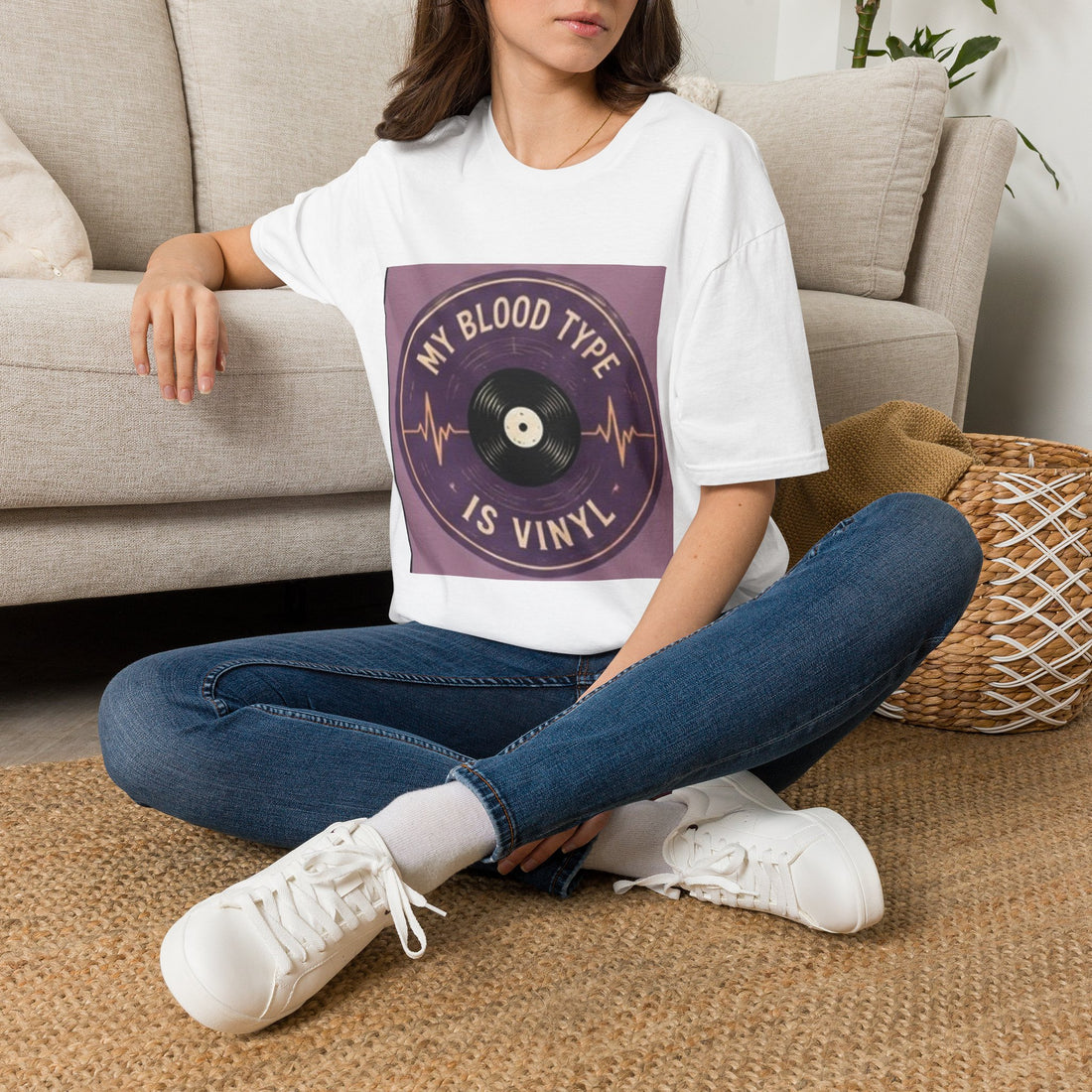 Vinyl Lover T‑Shirt — “My Blood Type Is Vinyl” Retro Record Graphic Tee