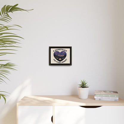 Framed Canvas Art – "A Soundtrack for Every Moment" Mountain Vinyl Print