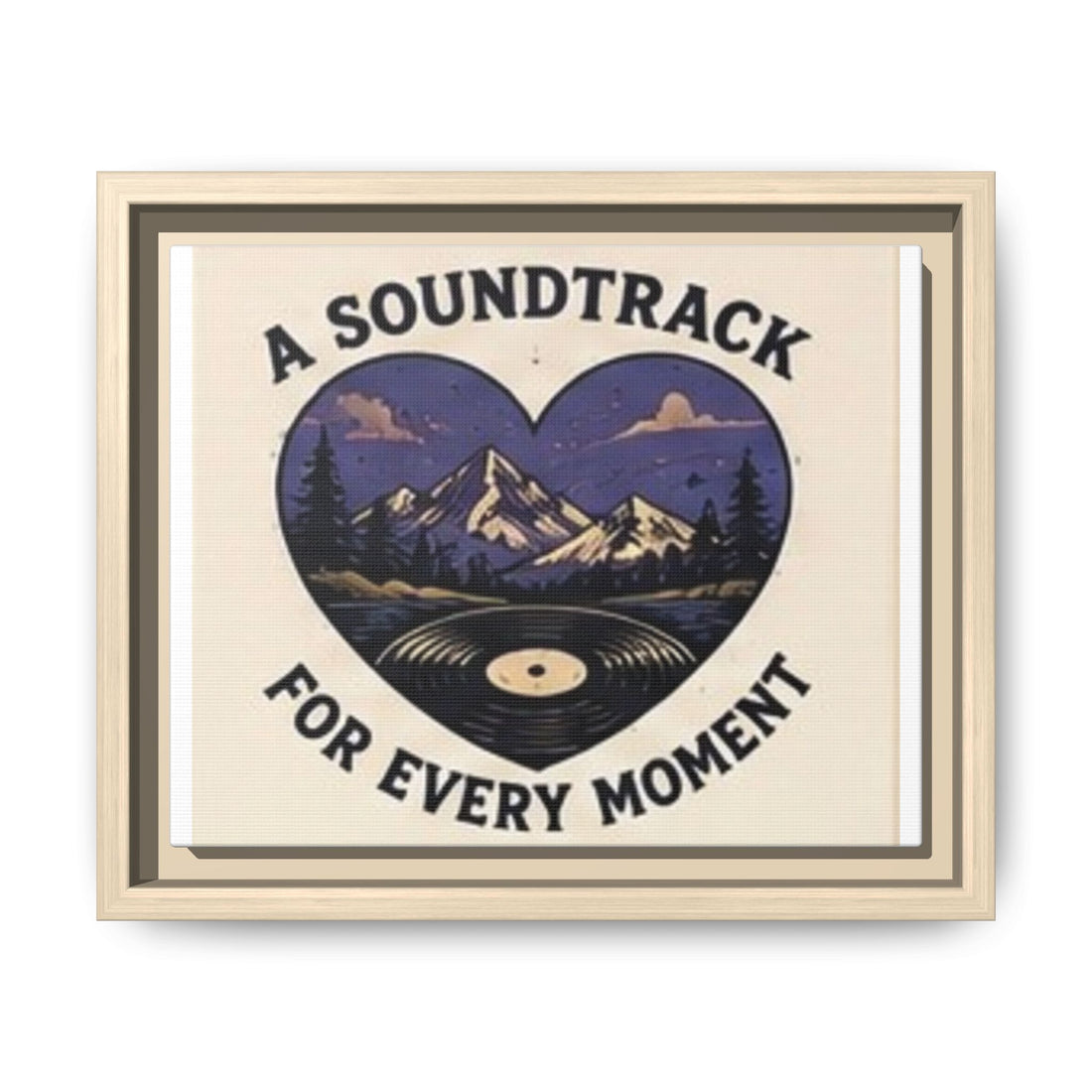 Framed Canvas Art – "A Soundtrack for Every Moment" Mountain Vinyl Print