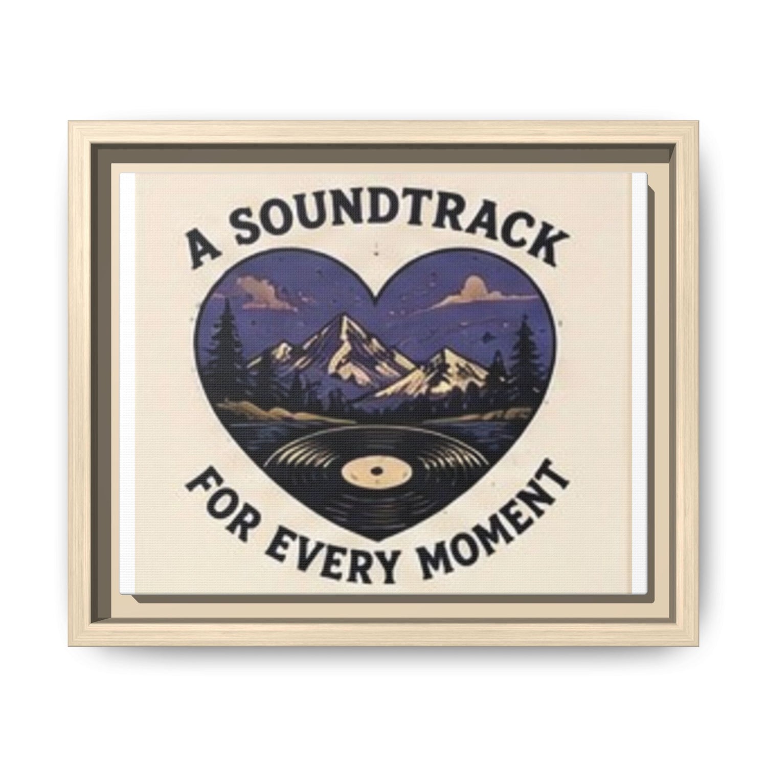 Framed Canvas Art – "A Soundtrack for Every Moment" Mountain Vinyl Print