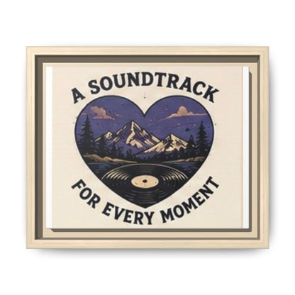 Framed Canvas Art – "A Soundtrack for Every Moment" Mountain Vinyl Print