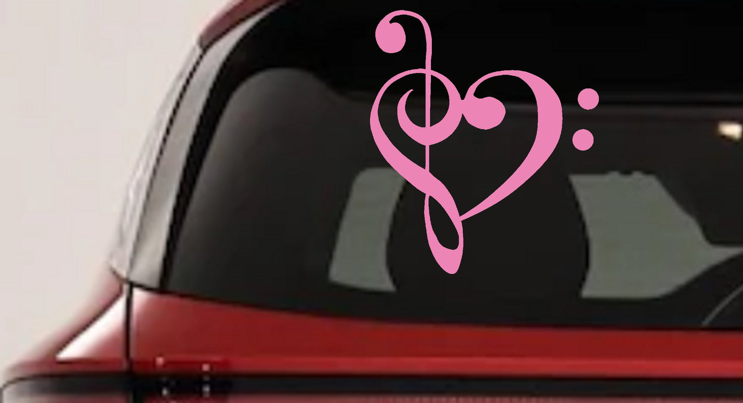 Music Clef Heart Decal for Car Truck Window - Love of Music Sticker