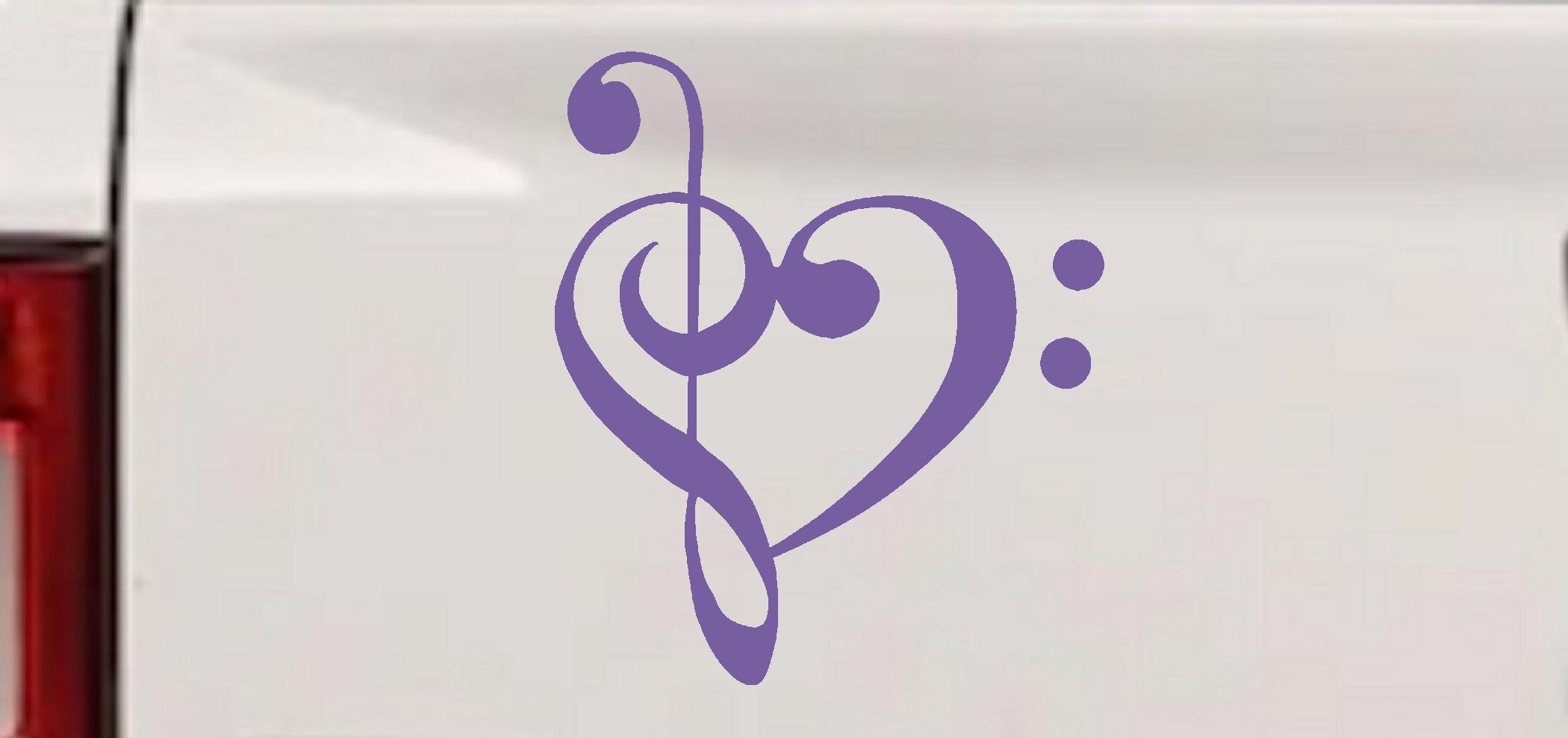 Music Clef Heart Decal for Car Truck Window - Love of Music Sticker
