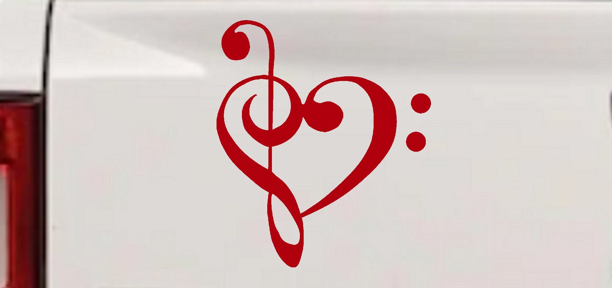 Music Clef Heart Decal for Car Truck Window - Love of Music Sticker