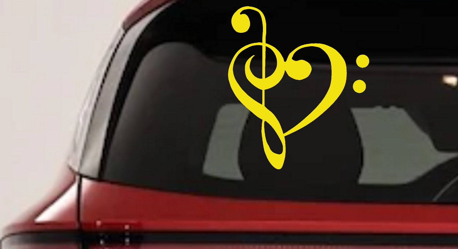 Music Clef Heart Decal for Car Truck Window - Love of Music Sticker