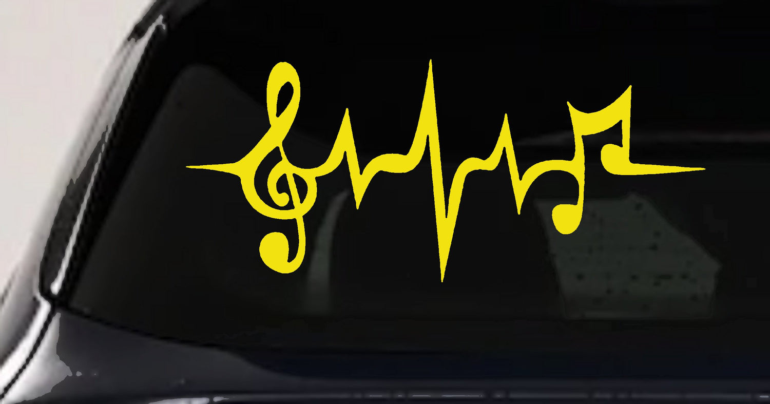 Music Notes Heartbeat Car Truck Window Vinyl Decal Sticker