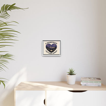 Framed Canvas Art – "A Soundtrack for Every Moment" Mountain Vinyl Print