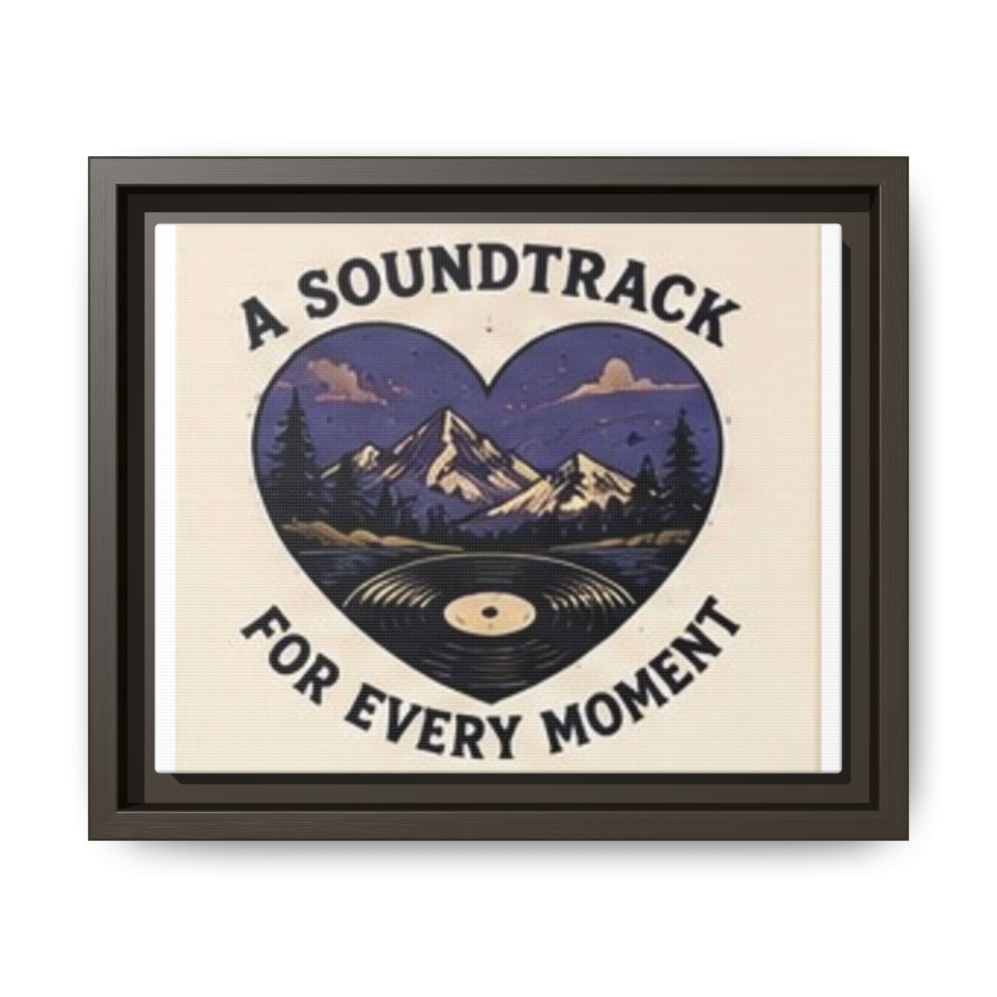 Framed Canvas Art – "A Soundtrack for Every Moment" Mountain Vinyl Print