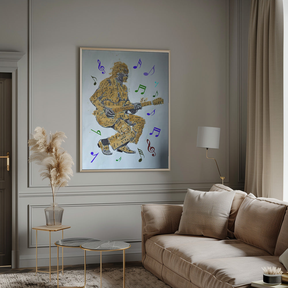 Guitarist Music Notes--Music Poster Canvas Print