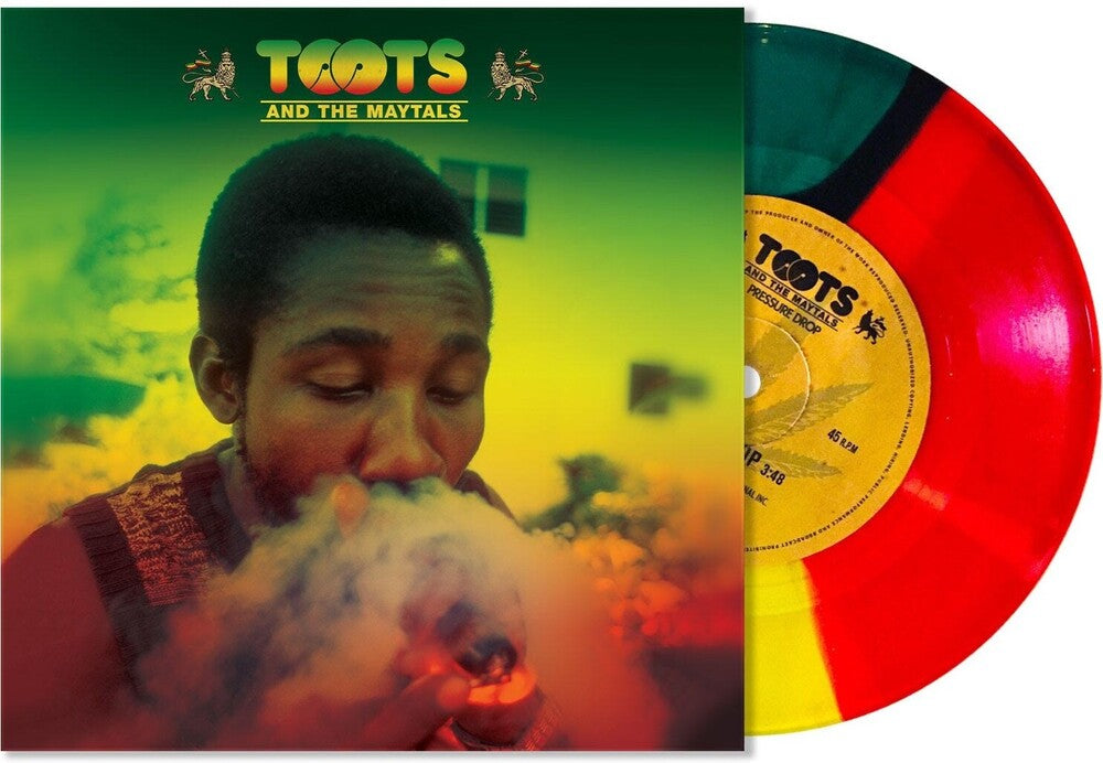 the album cover for Toots &amp; The Maytals - Pressure Drop - The Golden Tracks [Tri-Colored Vinyl Single]
