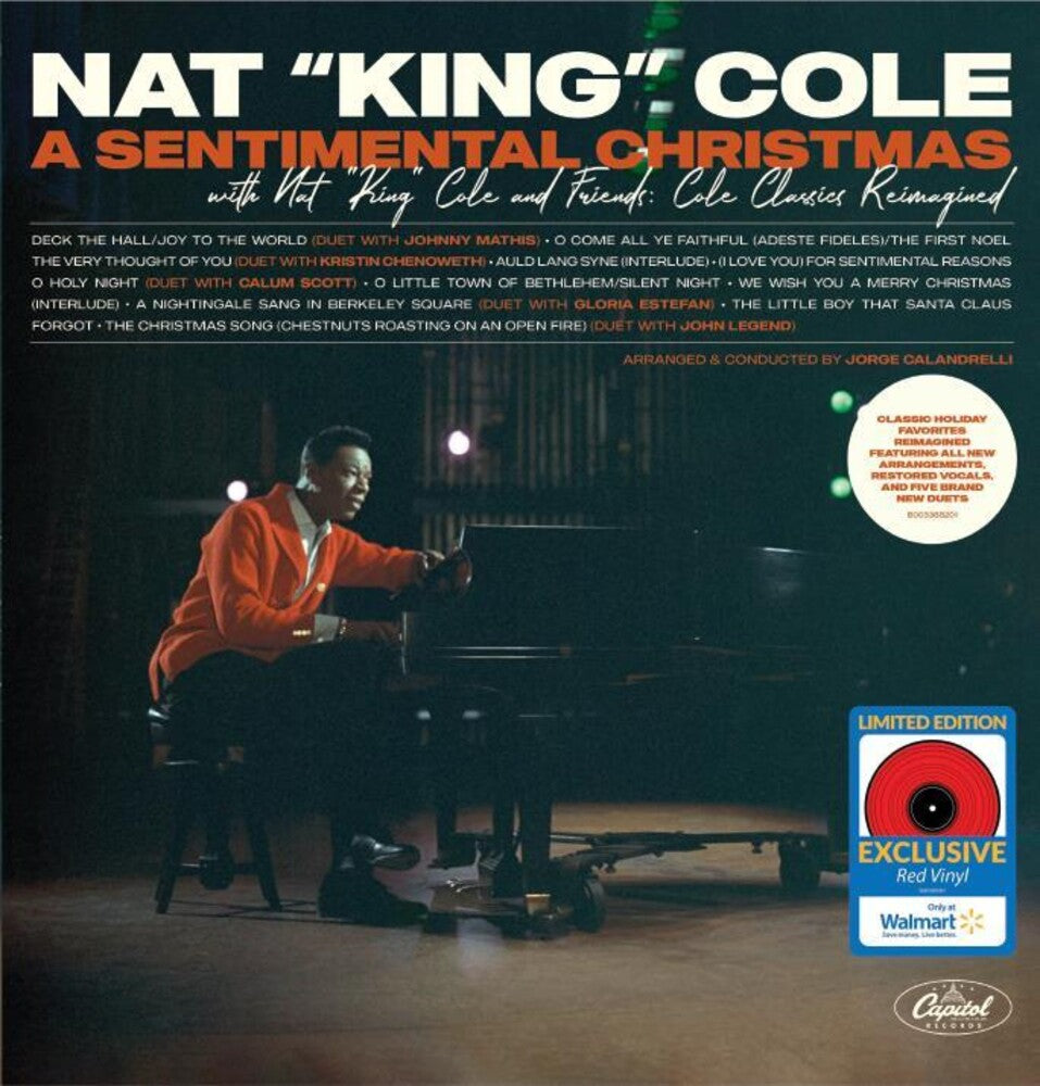 the album cover for Nat Cole  King - Sentimental Christmas With Nat King Cole &amp; Friends