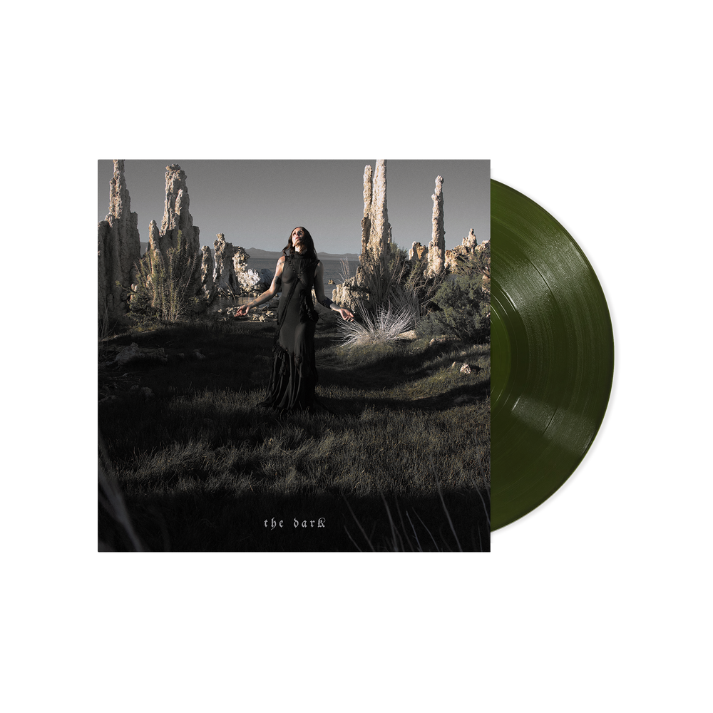 the album cover for Chelsea Wolfe - The Dark (Indie Exclusive) [SIGNED Insert - Translucent Dark Grass Green]