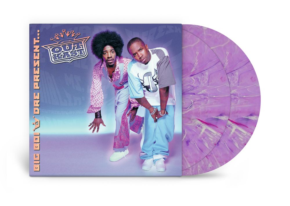 the album cover for Outkast - Big Boi &amp; Dre Present....Outkast [Purple Marbled]