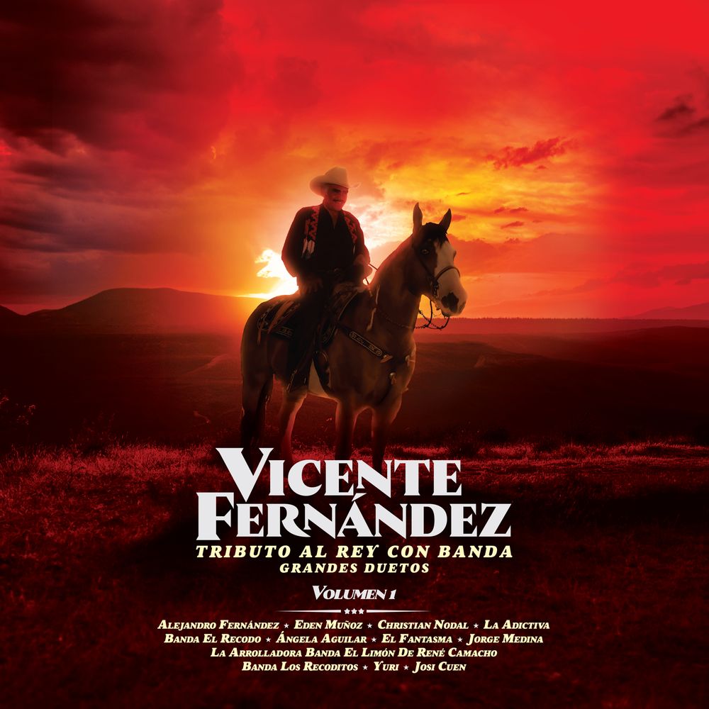 the album cover for Vicente Fernandez - Tributo Al Rey Con Banda (Grandes Duetos Vol. 1)