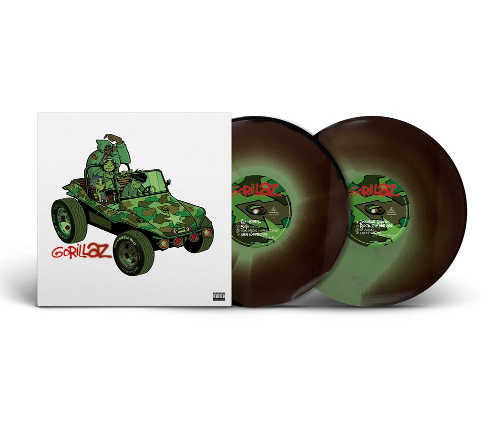 the album cover for Gorillaz - Gorillaz - Brick &amp; Mortar Exclusive [Camouflage Green, Brown and Black]