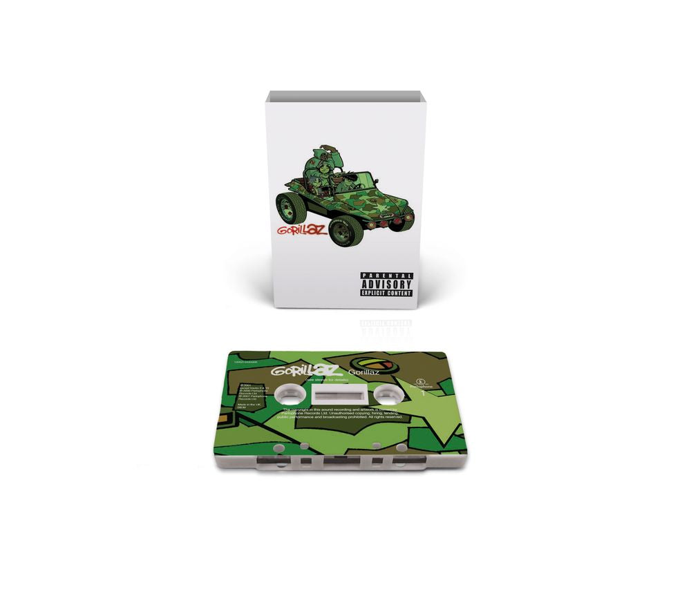 the album cover for Gorillaz - Gorillaz - Brick &amp; Mortar Exclusive [White Cassette with Camouflage Print]