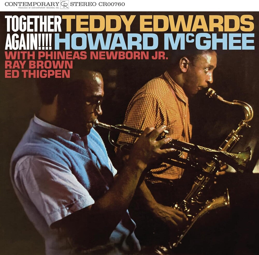 the album cover for Teddy Edwards &amp; Howard McGhee - Together Again!!!! [Contemporary Records Acoustic Sounds Series LP]