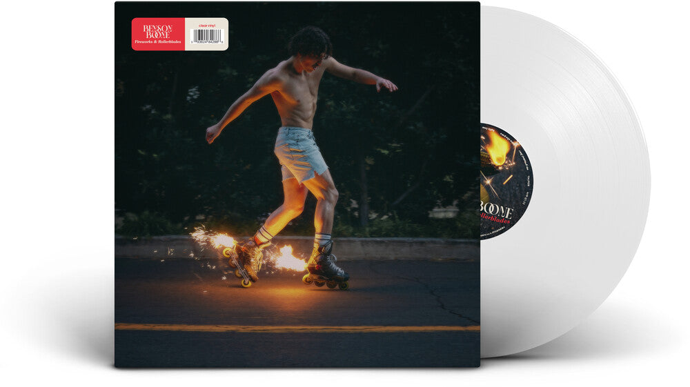 the album cover for Benson Boone - Fireworks &amp; Rollerblades [Clear Vinyl]