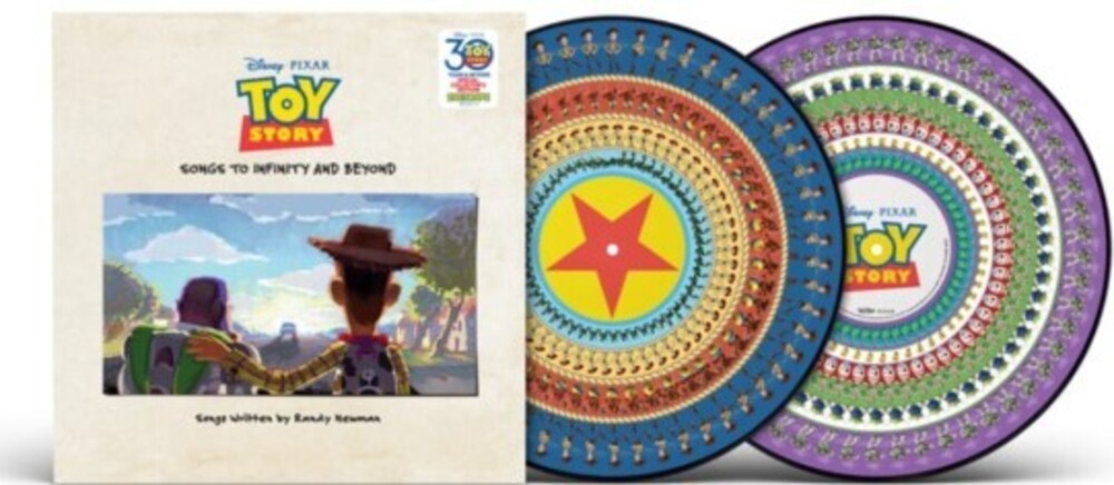 the album cover for Randy Newman - Toy Story: Songs To Infinity &amp; Beyond (Original Soundtrack 30th Anniversary) [Limited Edition Zoetrope LP]