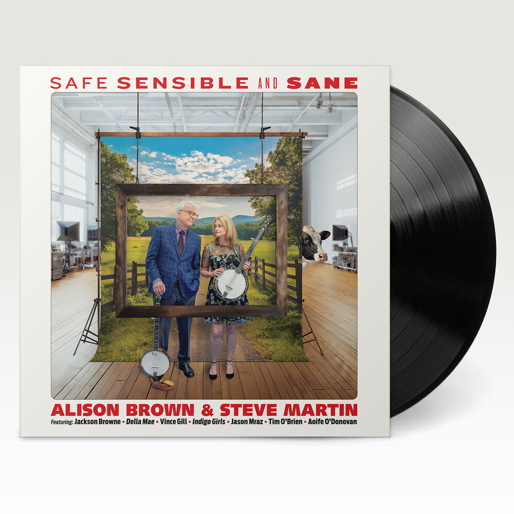 the album cover for Alison Brown &amp; Steve Martin - Safe, Sensible and Sane [Classic Black vinyl with 12 page booklet]