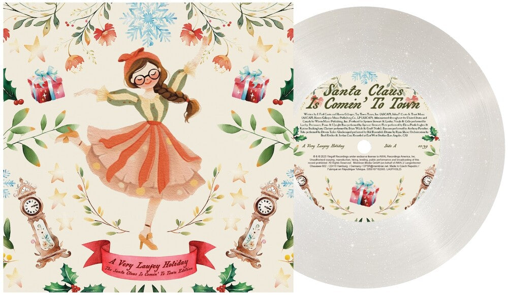 the album cover for Laufey - A Very Laufey Holiday: The Santa Claus Is Comin&