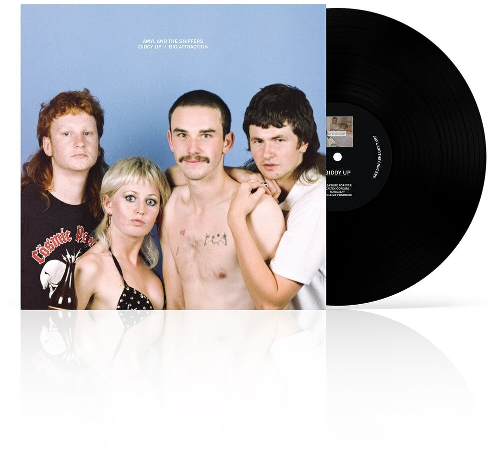 the album cover for Amyl &amp; The Sniffers - Giddy Up / Big Attraction (10 Year Anniversary)