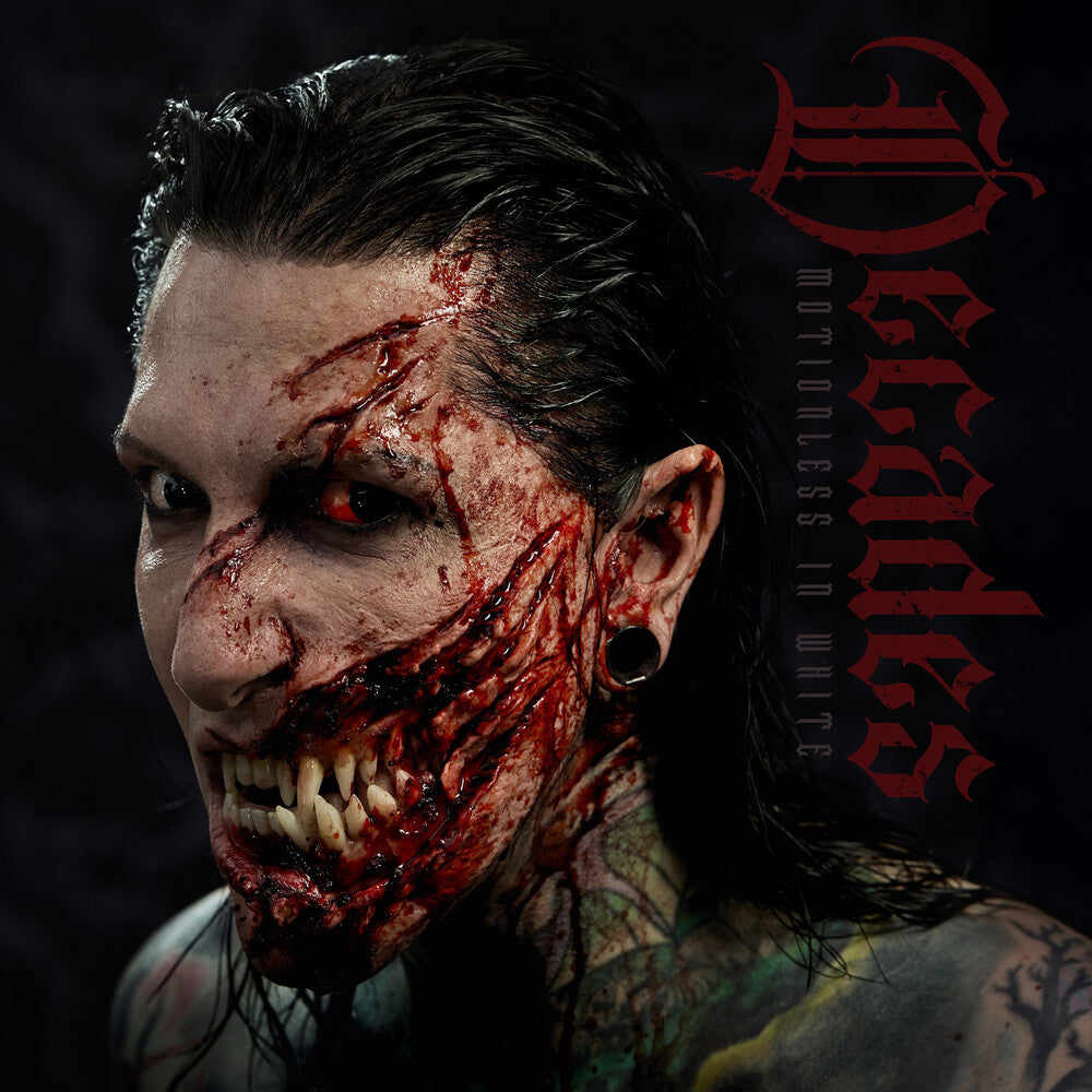 the album cover for Motionless In White - Decades [Red &amp; Black Marble]