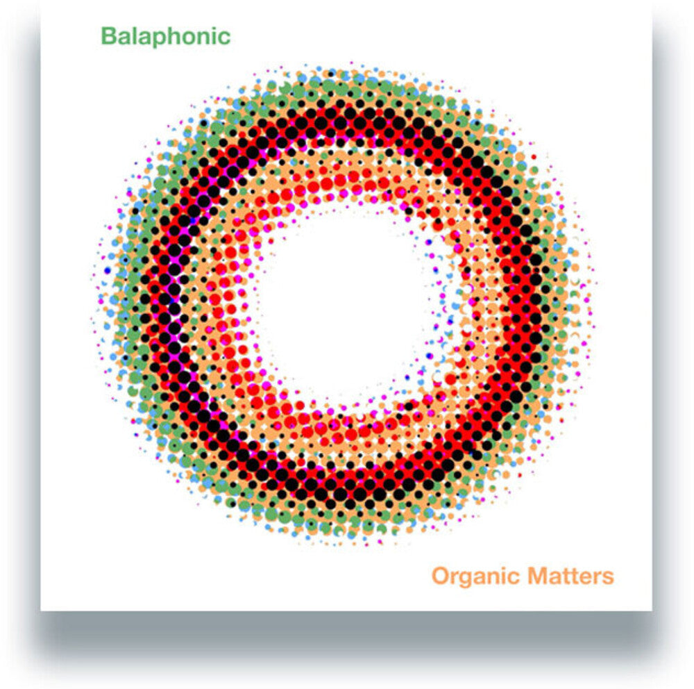 Balaphonic Organic Matters album cover artwork featuring vibrant circular patterns for organic matters vinyl pre-order.