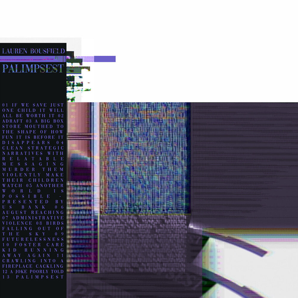 the album cover for Lauren Bousfield - Palimpsest [Translucent Blue &amp; Grey]