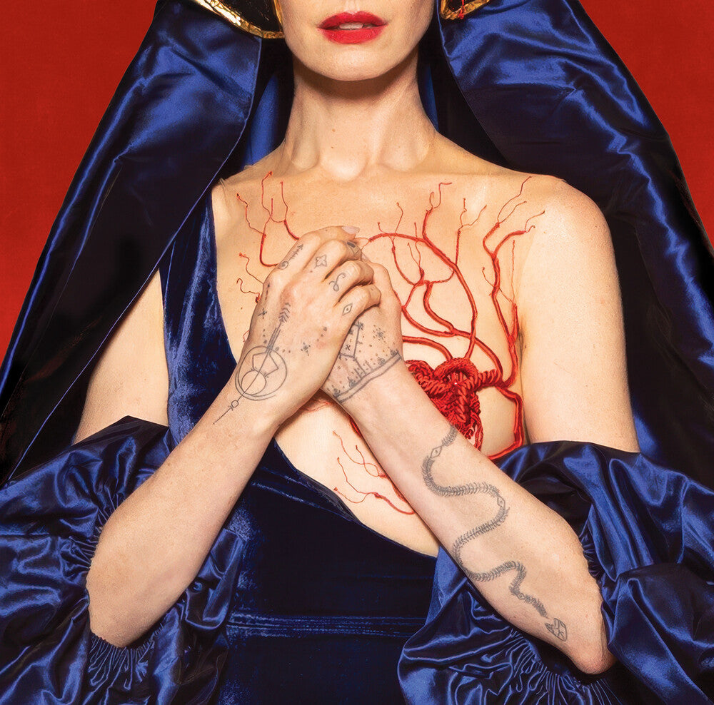 the album cover for Anne Hathaway / Daniel Hart - Mother Mary: Greatest Hits - O.S.T. [Crimson and Gold]