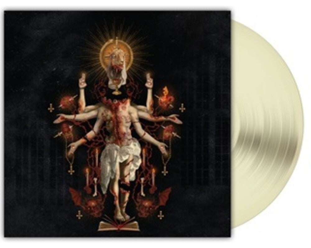 Satanic Planet Dead Deities pre-order album cover featuring bone white vinyl and intricate dark artwork.