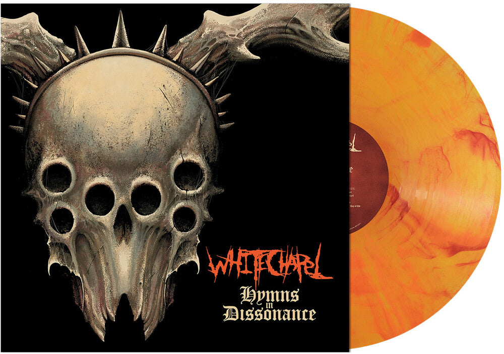 the album cover for Whitechapel - Hymns in Dissonance [Sunspot Orange &amp; Red Marbled]