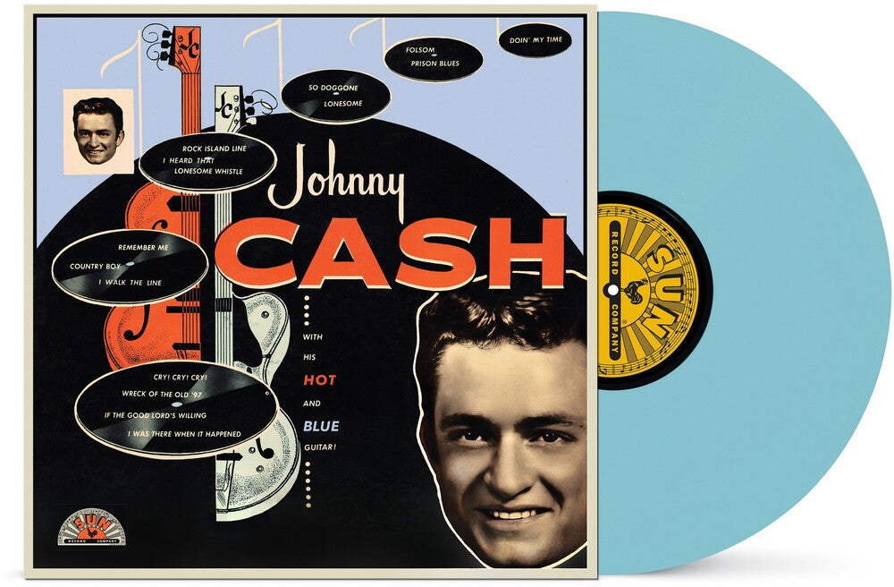 the album cover for Johnny Cash - With His Hot &amp; Blue Guitar (Remastered 2022)
