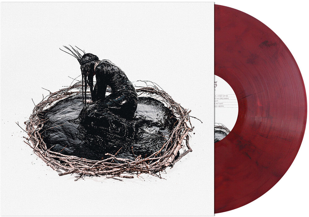 the album cover for Entheos - Empty on the Inside [Red &amp; Black Marbled]