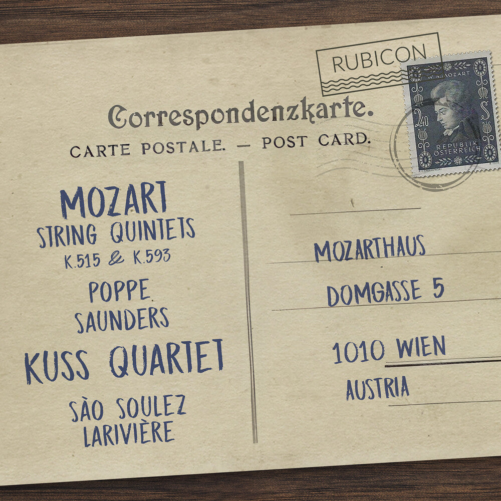 the album cover for Kuss Quartet - Mozart: String Quintets K.515 &amp; K.593