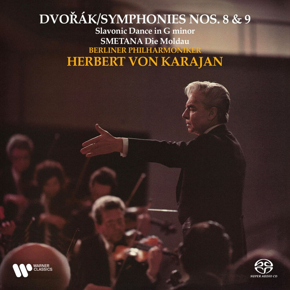 the album cover for Herbert Karajan  Von - Dvorak Symphonies 8 &amp; 9 Smetana Moldau