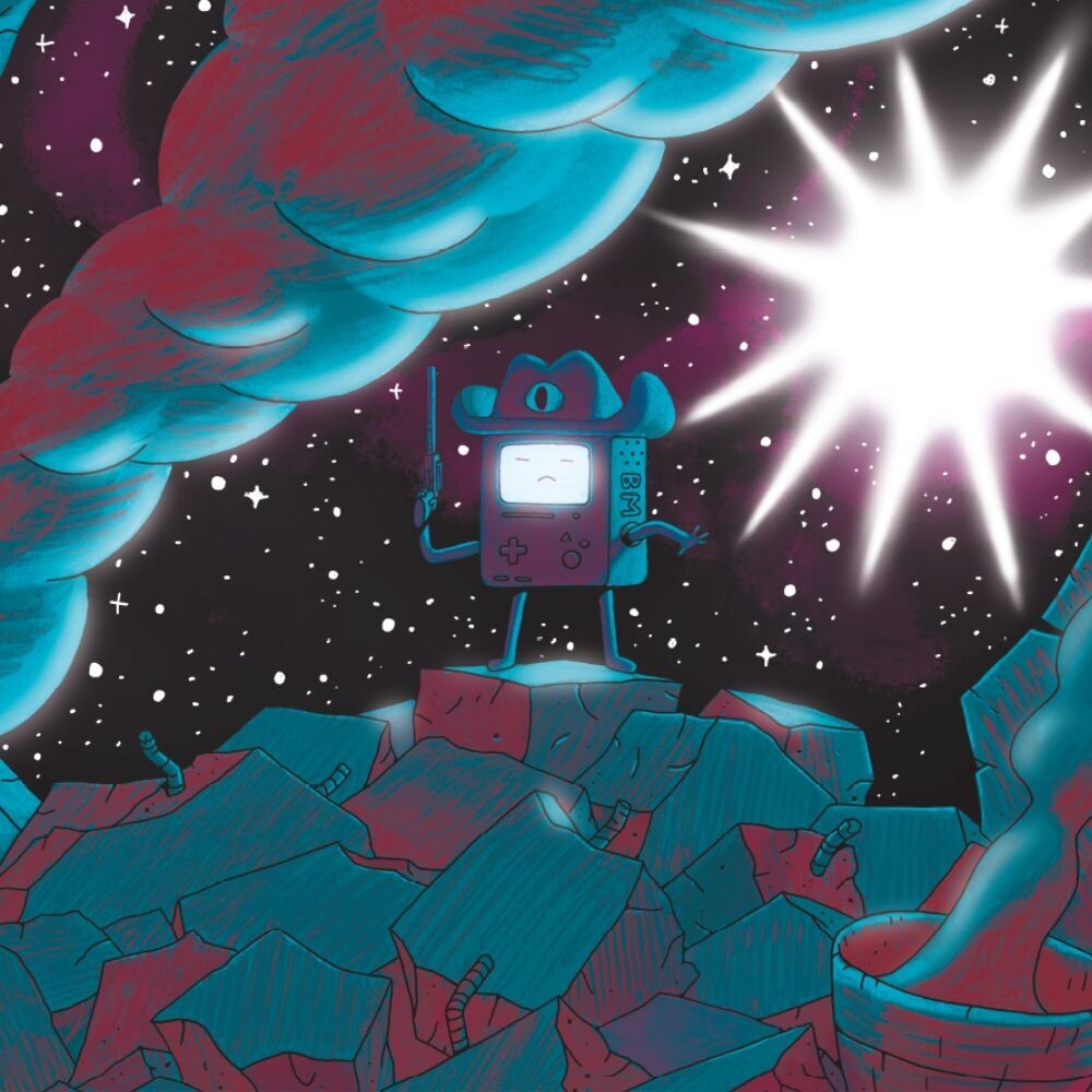 the album cover for Gilligan Moss - Adventure Time: Distant Lands Bmo&
