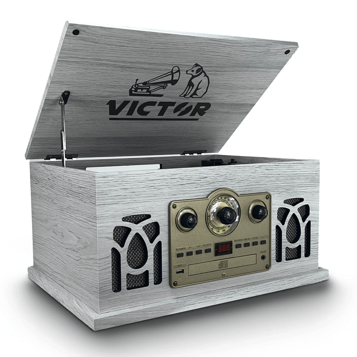 Victor Belmont 8-in-1 Wood Music Center White - Refurbished