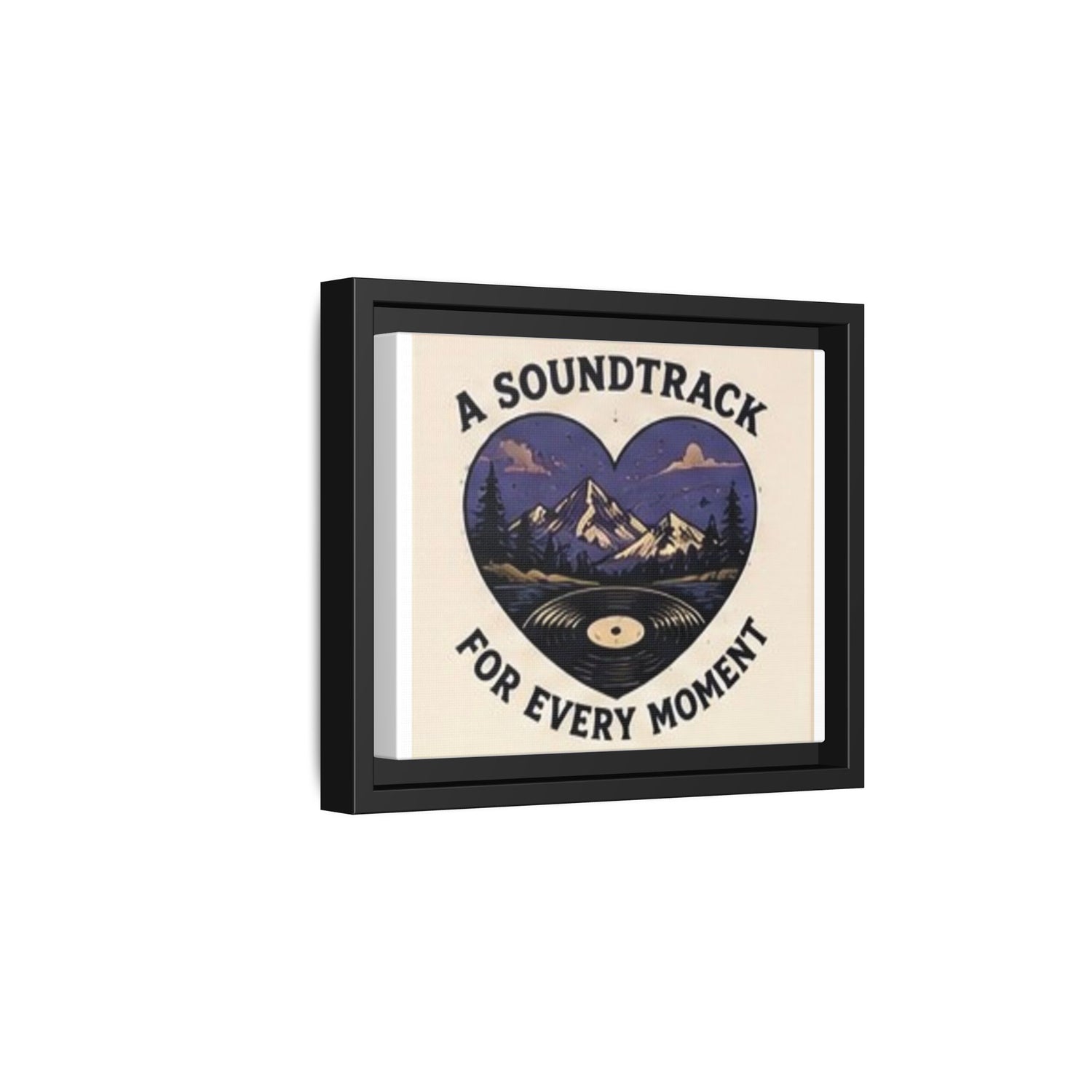 Framed Canvas Art – "A Soundtrack for Every Moment" Mountain Vinyl Print