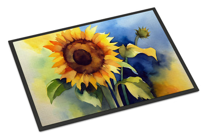 Sunflowers in Watercolor Doormat