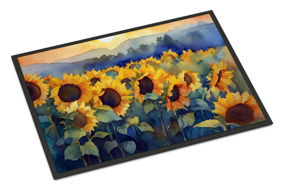 Sunflowers in Watercolor Doormat