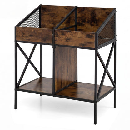 Industrial Vinyl Record Storage Rack with Metal Frame