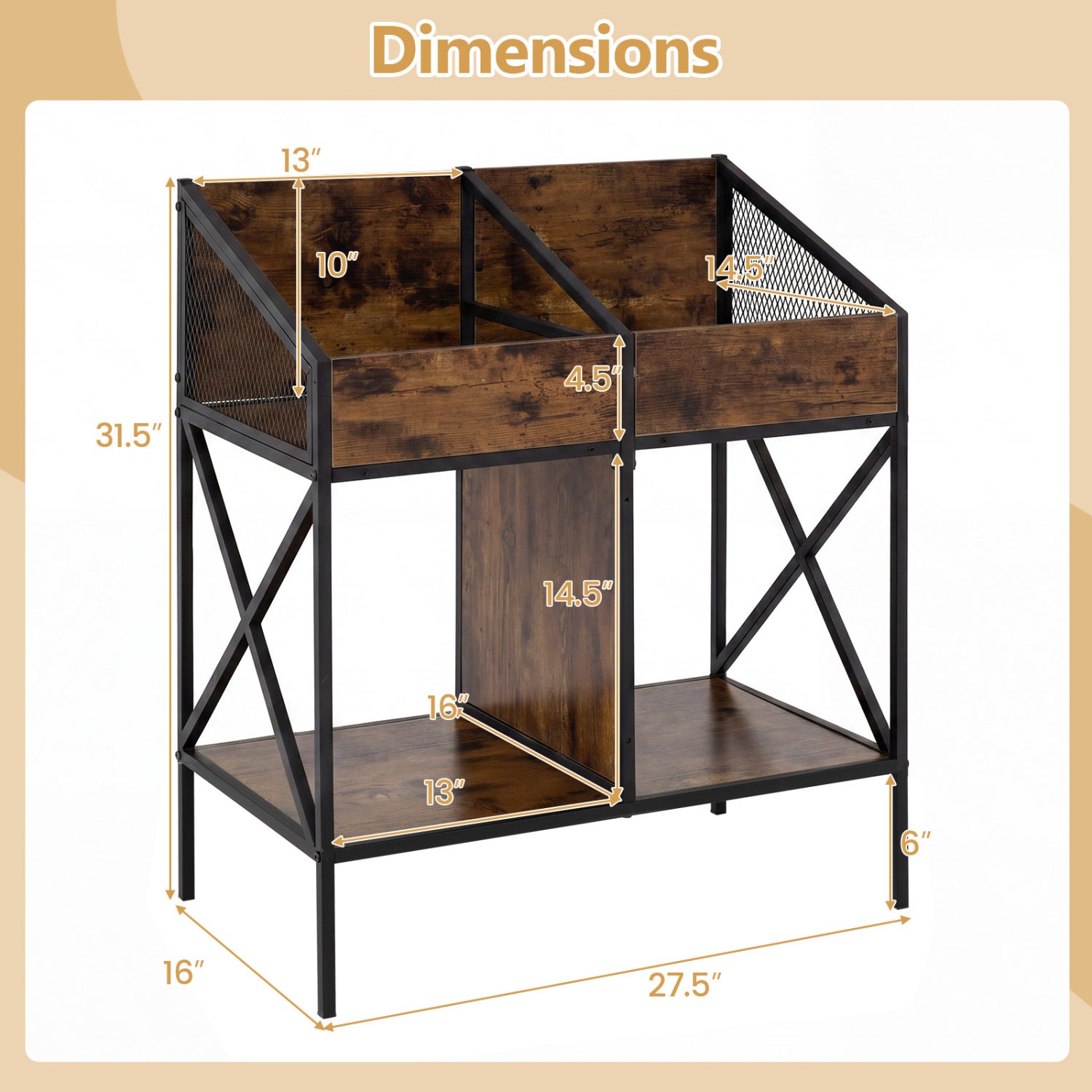 Industrial Vinyl Record Storage Rack with Metal Frame