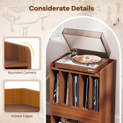 Record Player Stand Turntable Stand with Drawer and Record Holder